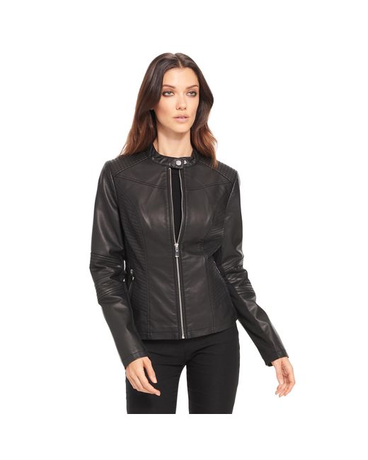 Download Wilsons Leather Moto Mock Collar Faux-leather Jacket in ...