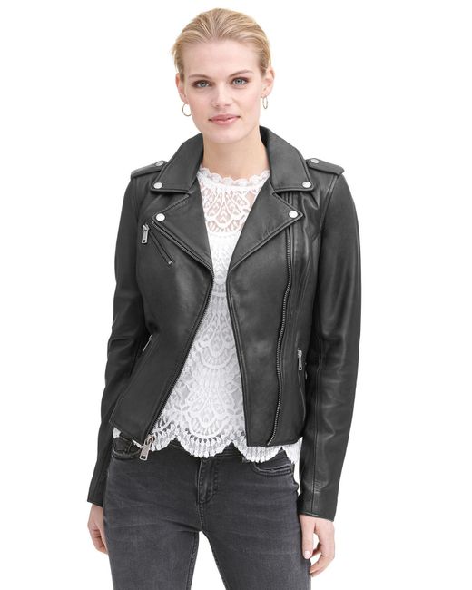 Wilsons Leather Meredith Asymmetrical Leather Jacket in Black - Lyst