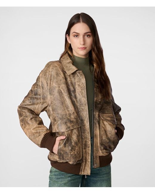 Wilsons Leather Brown Cassidy Oversized Bomber