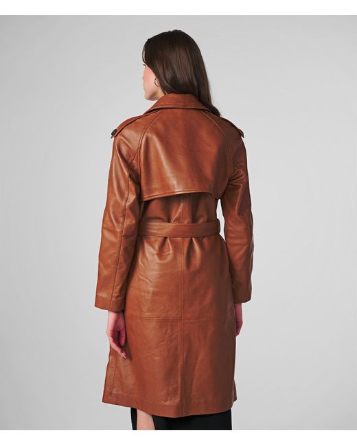 Wilsons Leather Brown Ayla Trench Coat With Belt