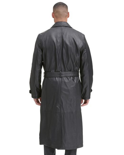 Wilsons Leather Murray Leather Trench Coat in Black for Men - Lyst