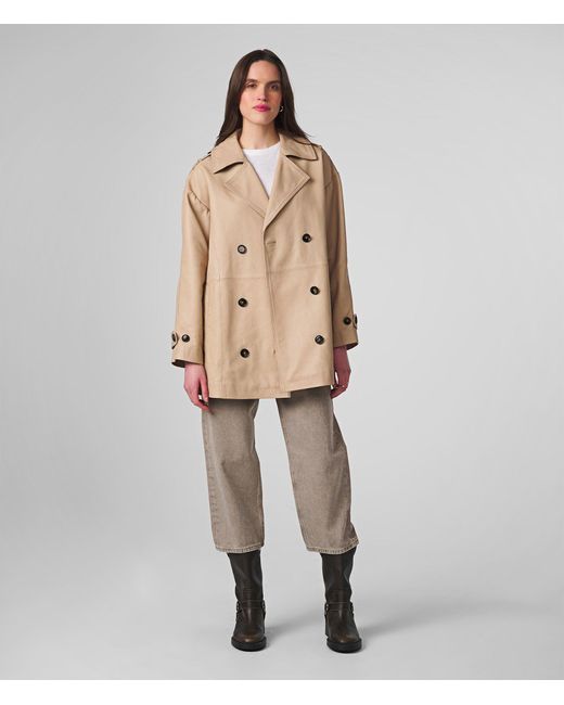Wilsons Leather Natural Dixie Short Trench Coat