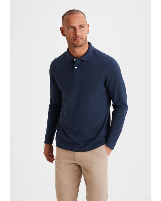 Beachtime Langarm-Poloshirt in Blue für Herren