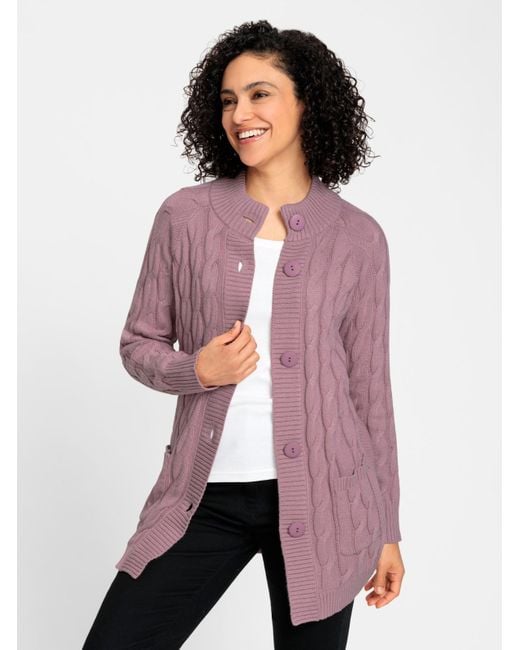 WITT Purple Longstrickjacke