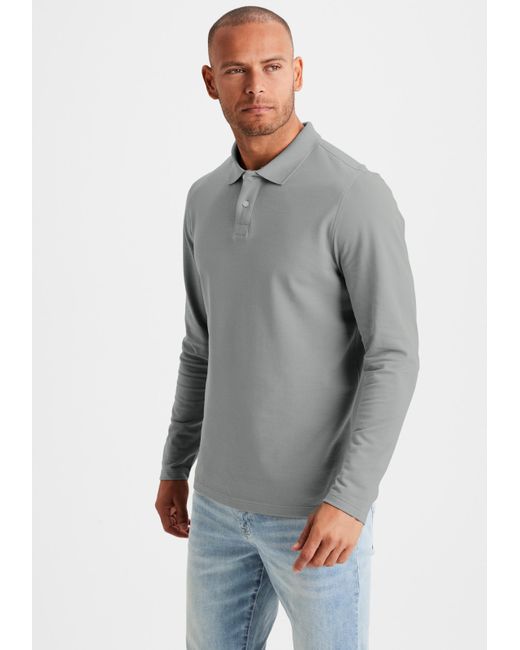 Beachtime Langarm-Poloshirt in Gray für Herren