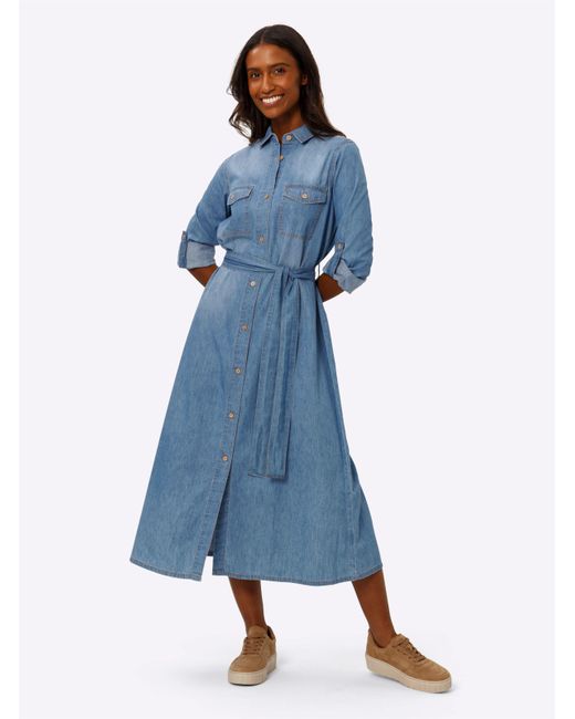 heine Blue Hemdblusenkleid