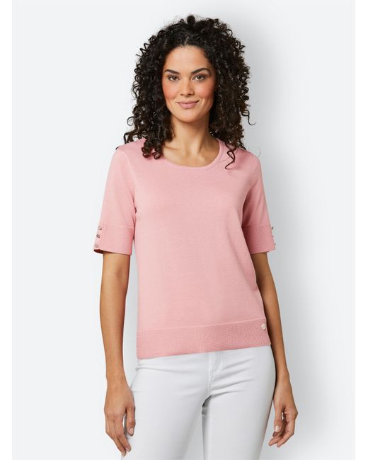 CREATION L PREMIUM Pink Kurzarmpullover