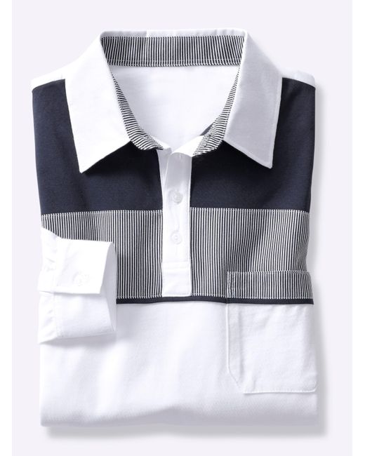 Catamaran Langarm-Poloshirt in Blue für Herren