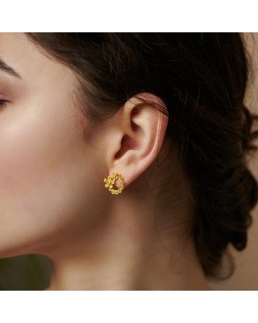 Janus Edinburgh Metallic Nefertem Vermeil Sterling Lace Earrings