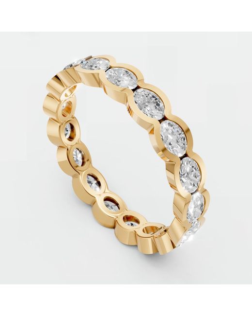 Aya Fine Jewelry Metallic Oval Lab Diamond Eternity Ring 1.88 Ctw Full Eternity Wedding Band
