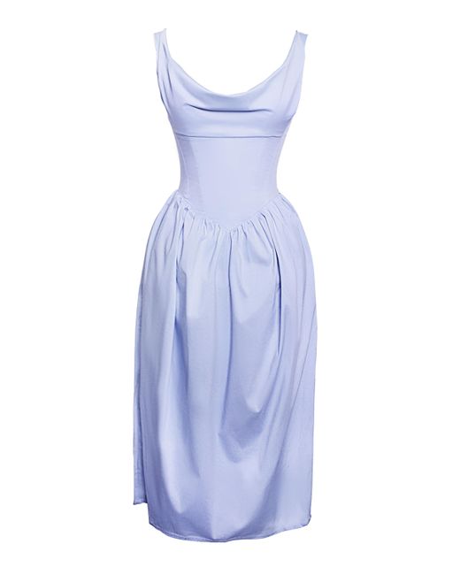 Miss Circle New York Women's Blue Reina Drop Waist Corset Midi Dress