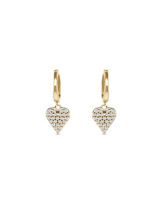 Clemence Wren Metallic Sparkly Heart Charm Hoop Earrings