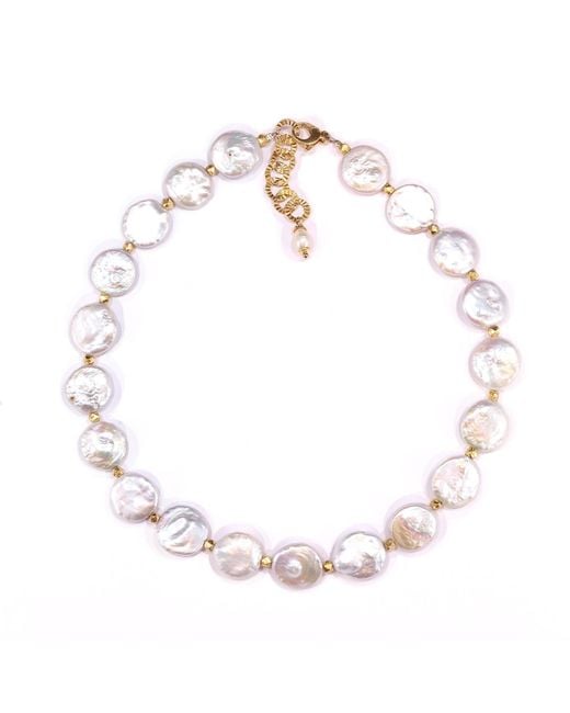 Mineralgems•Studio White Choker With Flat Pearls