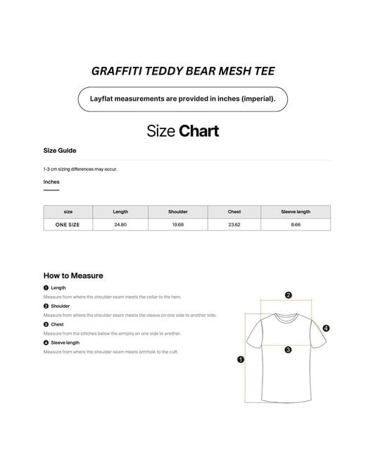 X Ilona Blue Black Graffiti Teddy Bear Sheer Mesh T Shirt
