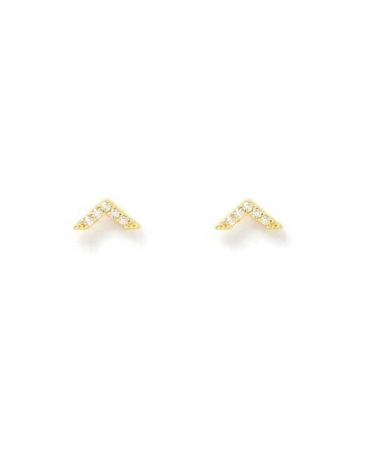 ARMS OF EVE Metallic Arrow & Zircon Stud Earrings