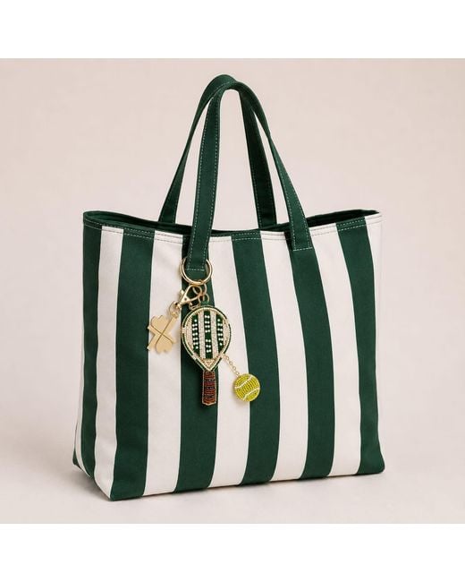 Laines London Metallic Padel Club Hand-Beaded Bag Charm