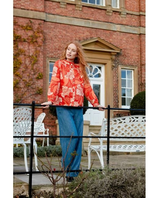 Inara Red Molokai Sunset Cotton Top