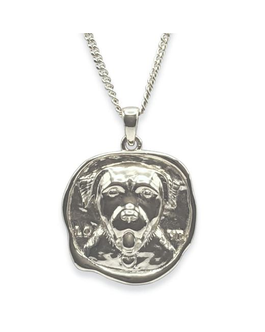 Frenvyrn Metallic Lars Dog Coin Necklace, Sterling for men