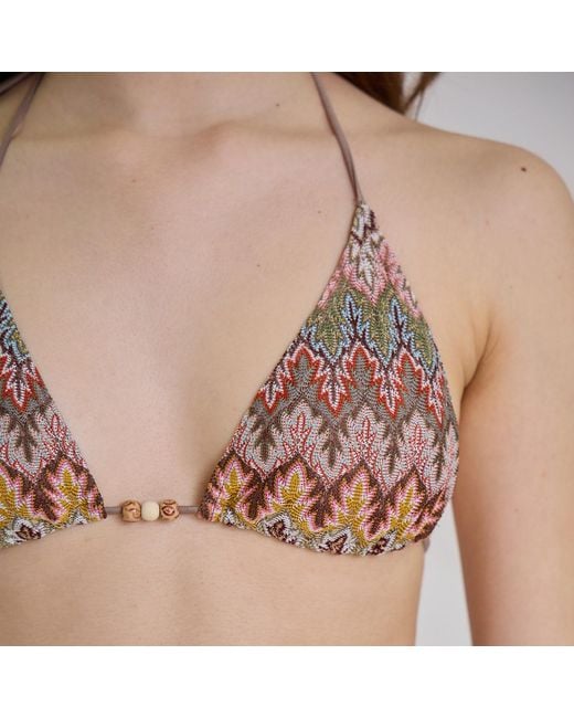 Aulala Paris White Neutrals Rose Blush Triangle Broderie Bikini With Tessels