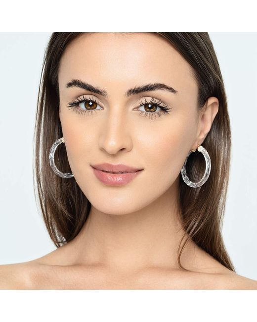 Gold & Honey Multicolor Instyle Hoops In Clear