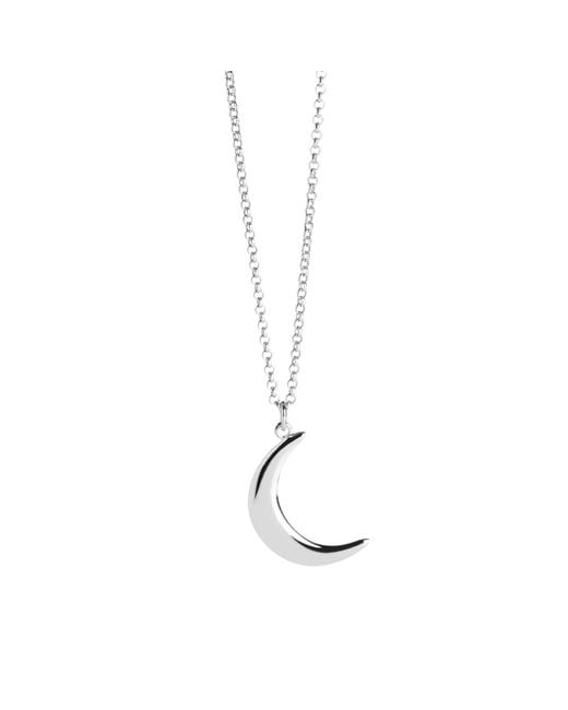 Muru Metallic Crescent Moon Necklace