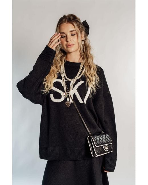 Rave on Trend Blue Knit Crew