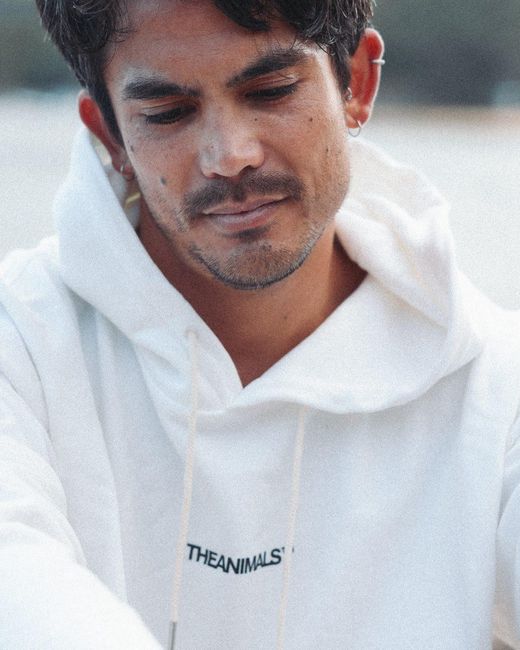 Theanimals White Hooded Logo Sweatshirt