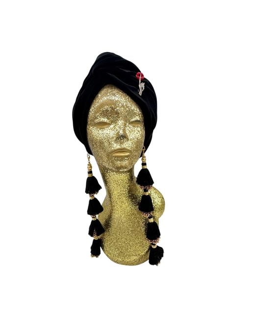 Julia Clancey Black Shhh Dorado Turban