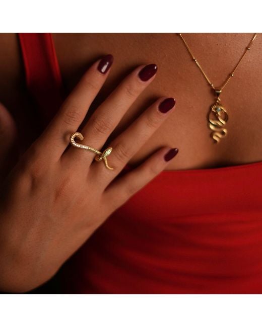 Ebru Jewelry Metallic Mythology Snake Vermeil & Diamond Design Ring