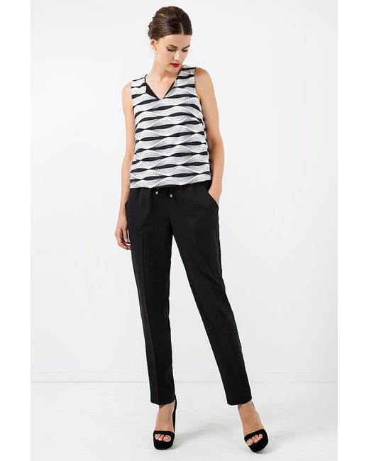 Conquista Black Long Pants With Tie Detail