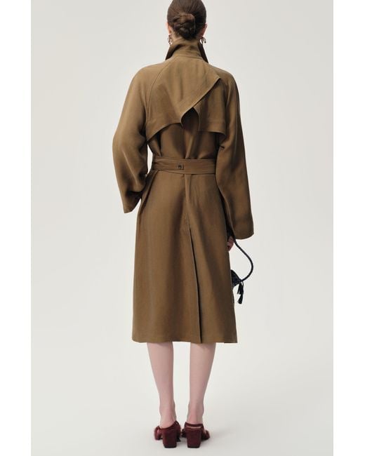 FRONT ROW SHOP Brown Drift Trench Hazel
