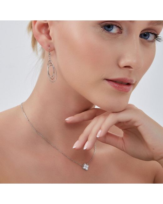 Spero London Metallic Enamel Four Leaf Clover Necklace With Gemstone