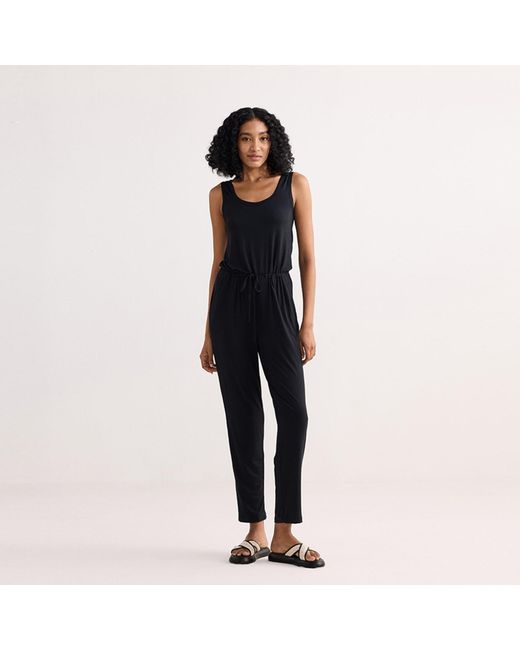 REISTOR Black Relaxed Drawstring Jumpsuit