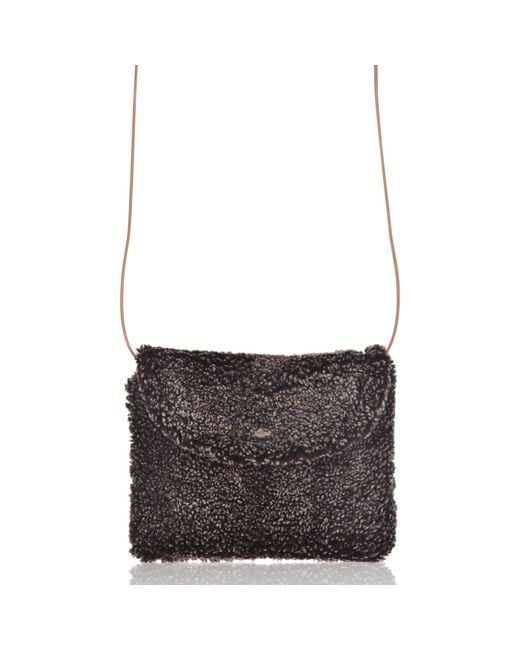 Owen Barry Brown Sheepskin Crossbody Clutch Hurricane