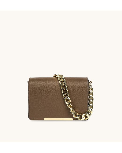 Apatchy London Brown The Newbury Mink Leather Crossbody Bag