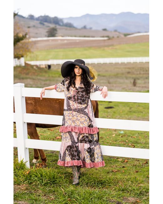 Jennafer Grace Black Hana Heather Velvet Ruffle Maxi Dress