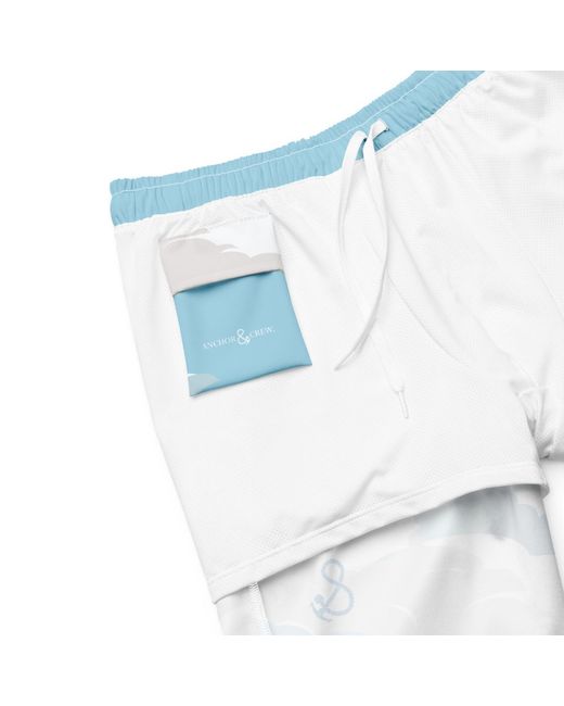 Anchor and Crew Blue Cloud Thoughts Pattern Recycled Fabric Swim Shorts for men
