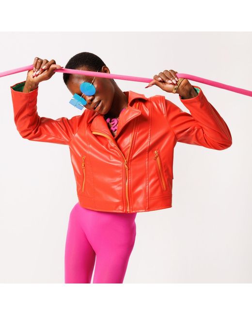 King Naked Red Keep It Together Vegan Leather Jacket