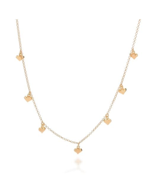 Nellou Jewellery Metallic Floating Heart Charm Necklace Plated Sterling