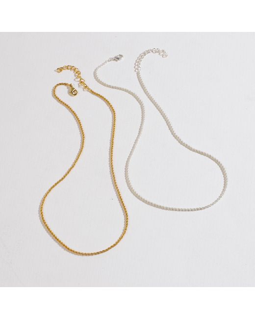 Lila Rasa Metallic Rope Chain Necklace 17"