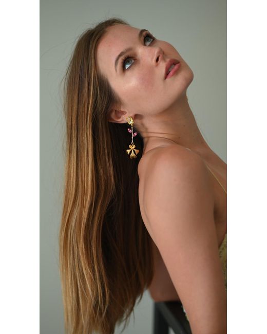 The Pink Reef Metallic Hand Sculpted Iris Earring