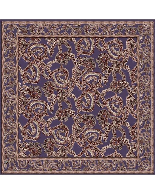 Monzlapur New York Purple Small Silk Snake Scarf
