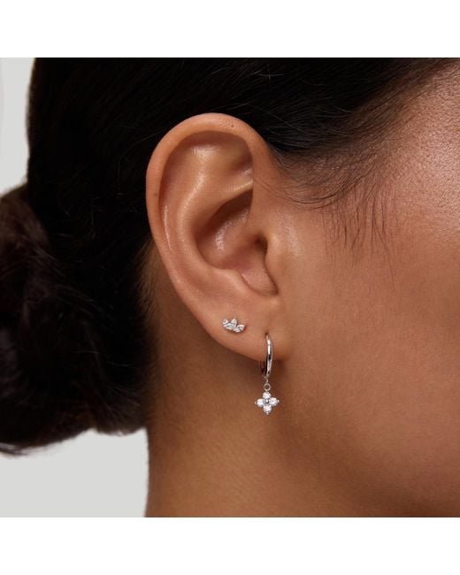 Vanhi Metallic 14K Solid Lab-Grown Diamond Lotus Flat Back Stud