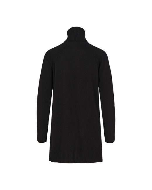 tirillm Black Abby A Line Long Turtle Neck Pullover