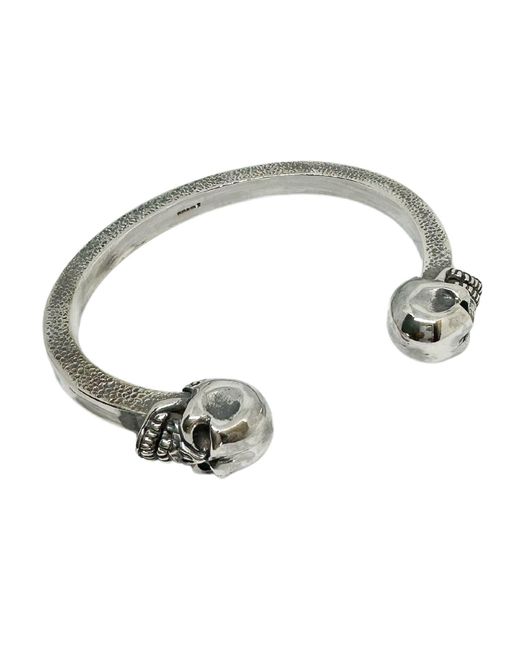 Tg-Jewellery by Tamara Gervasio Metallic Solid Rigid Skull Sterling Bangle One Of A Kind for men