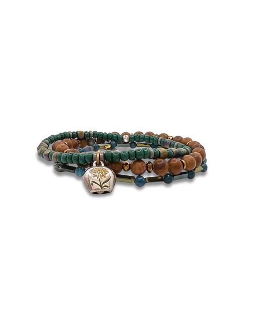 Jaredjamin Green Neutrals Everest Foothill Bracelet Set for men
