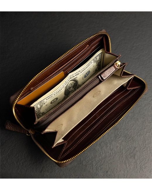 Time Resistance Brown Leather Continental Wallet