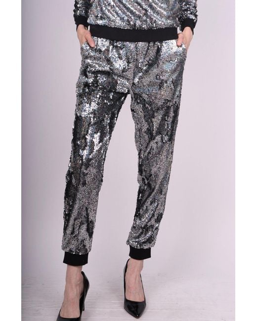 Any Old Iron Black Holographic Glitter Forever Sequin Joggers