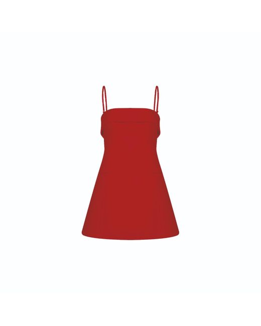 NAZLI CEREN Red Gaia Mini Dress In Fiery