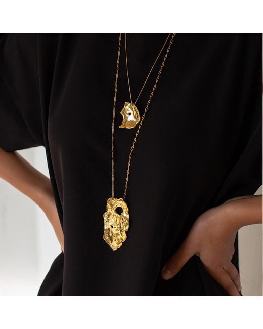 EVA REMENYI Metallic Talisman Full Moon Necklace